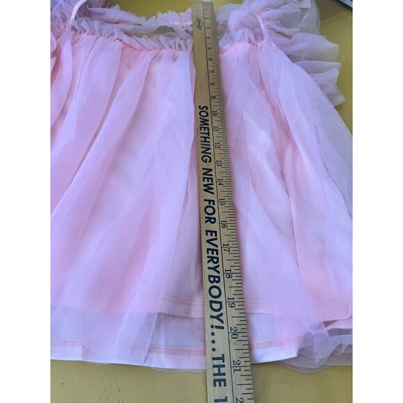 Bibi Flutter Sleeve High Neck Chiffon Blouse Top Pink Women's Size Medium NWT - Picture 4 of 6